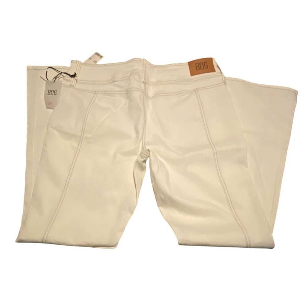 BDG Y2K Urban Outfitters Womens High-Rise  Belted Bootcut 32” Waist Jeans  White - Picture 10 of 10